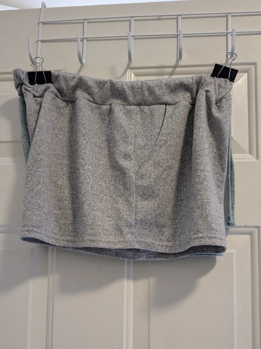 Cozy Two-Tone Fleece Lounge Shorts - Gray & Sage